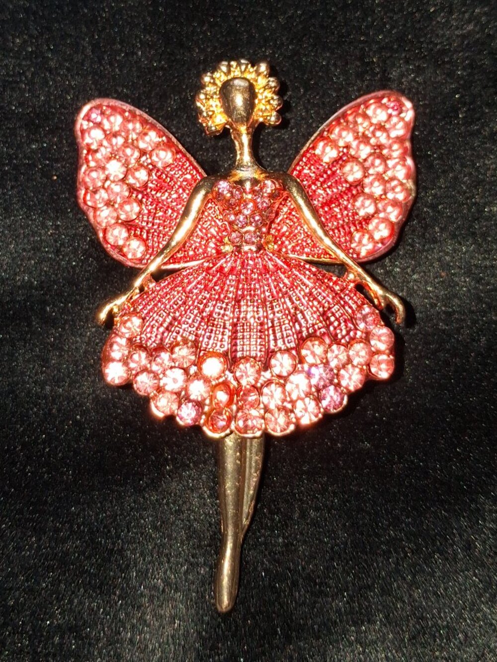 Crystal Fairy Ballerina Refrigerator Magnet - Upcycled From Brooches
